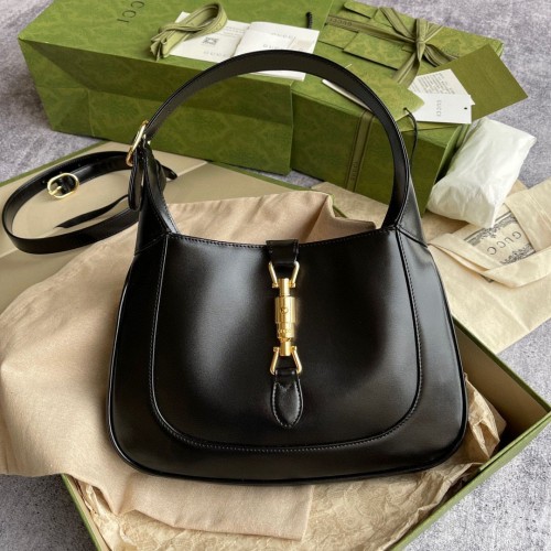 Gucci Vintage Jackie 1961 originele lederen hobo tas 636709 zwart