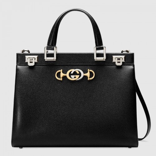 Gucci Zumi korrelig leren medium handvat tas 564714 zwart