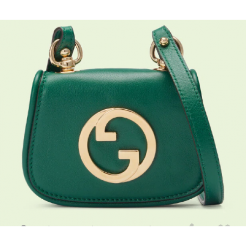 Gucci mini Blondie kaarthouder portemonnee 698635 Smaragdgroen