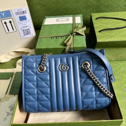 Gucci kleine leren schoudertas 681483 blauw
