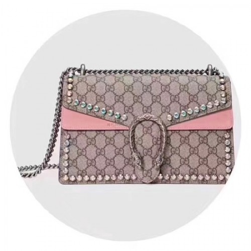 Gucci Dionysus kleine GG schoudertas 400249 roze