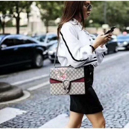 Gucci Dionysus GG canvas schoudertas 403348 wijn