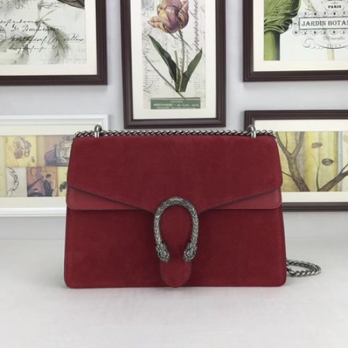 Gucci Dionysus suède lederen schoudertas 403348 rood