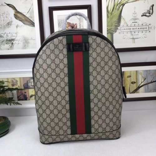 Gucci GG Supreme rugzak met Web 443805 Bruin