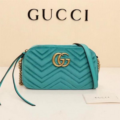 Gucci GG Marmont Matelasse fluwelen schoudertas 447632 groen