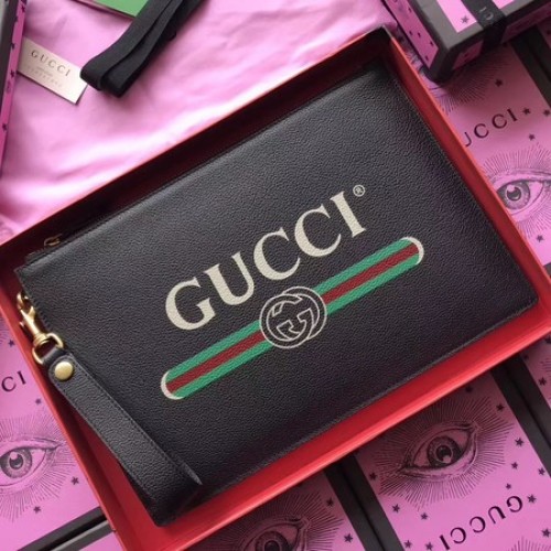 Gucci GG Marmont kalfsleren clutch 466489 zwart