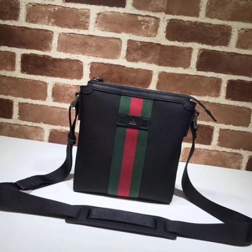 Gucci Web GG Supreme platte koerierstas 471454 zwart