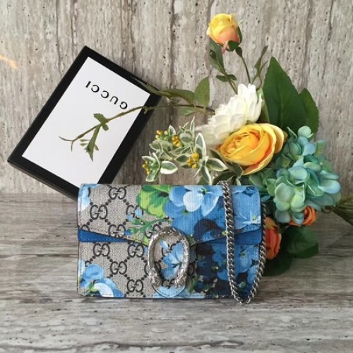 Gucci Dionysus GG Blooms Super mini tas 476432 blauw