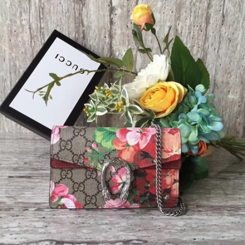 Gucci Dionysus GG Blooms Super mini tas 476432 rood