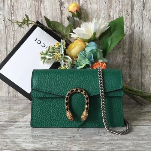 Gucci Dionysus lederen super mini-tas 476432 groen