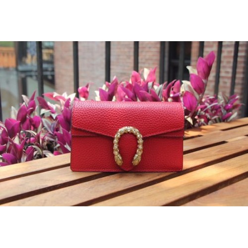 Gucci Dionysus lederen super mini-tas 476432 rood