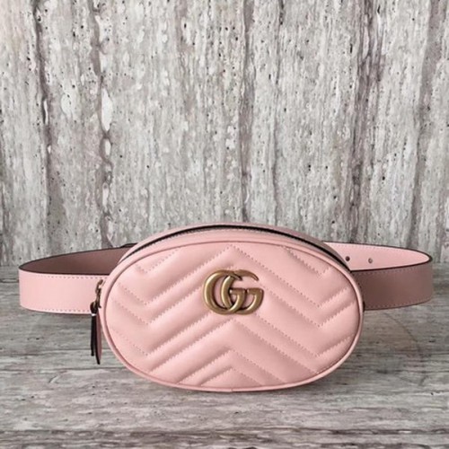 Gucci GG Marmont leren heuptas 476434 roze