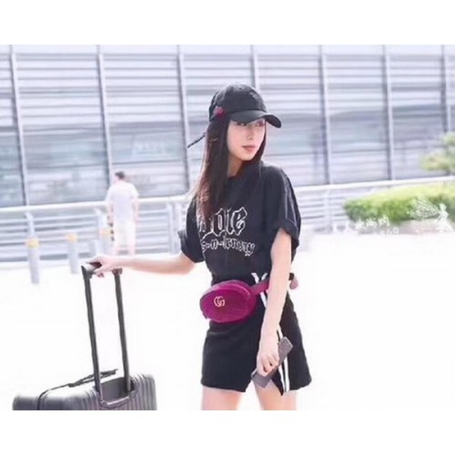 Gucci GG Marmont fluwelen heuptas 476434 paars