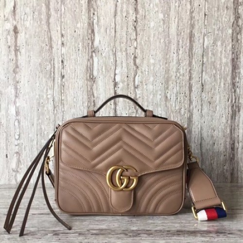Gucci GG Marmont kleine schoudertas 498100 Camel