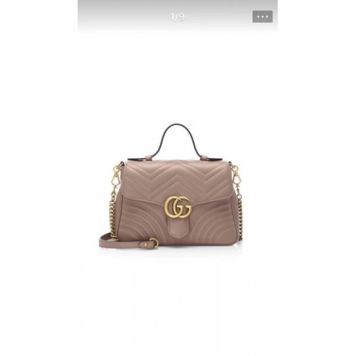 Gucci GG Marmont kleine tas met handvat 498110 abrikoos