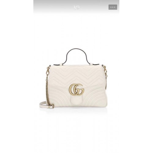Gucci GG Marmont kleine tas met handvat 498110 wit