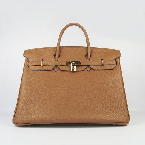 Hermes Birkin 40CM Togo Handtas Light Coffee 6099 Goud