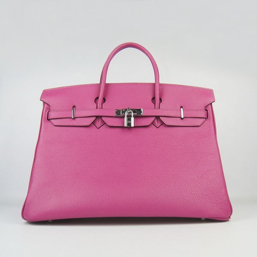 Hermes Birkin 40CM Togo Tas Dark Peachblow 6099 Zilver