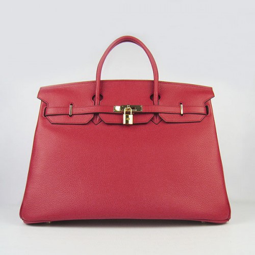 Hermes Birkin 40CM Togo tas rood 6099 goud
