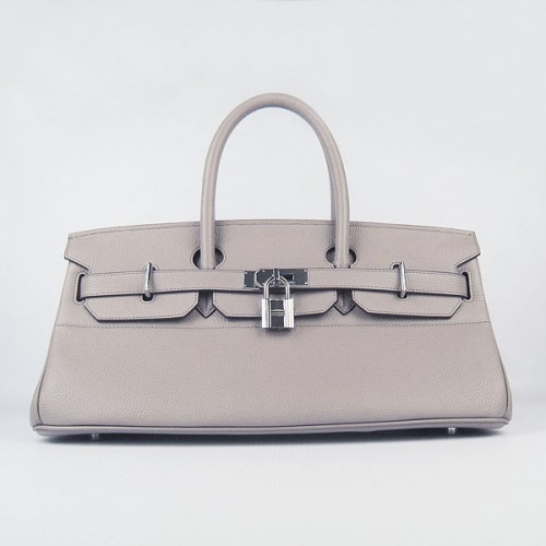 Hermes Birkin 6109 Togo leren tas grijs 42 cm zilver