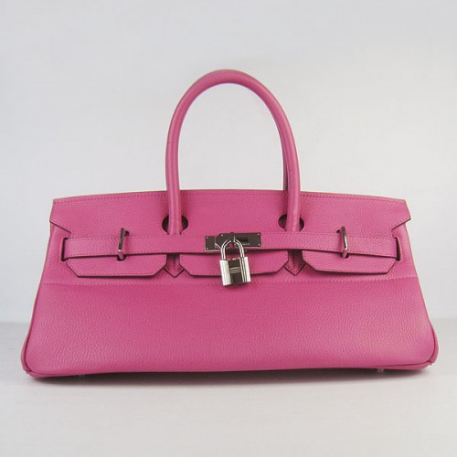 Hermes Birkin 6109 Togo leren tas Peachblow 42cm zilver