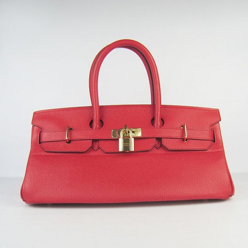 Hermes Birkin 6109 Togo leren tas rood 42cm goud