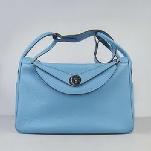 Hermes Lindy 34CM schoudertas lichtblauw