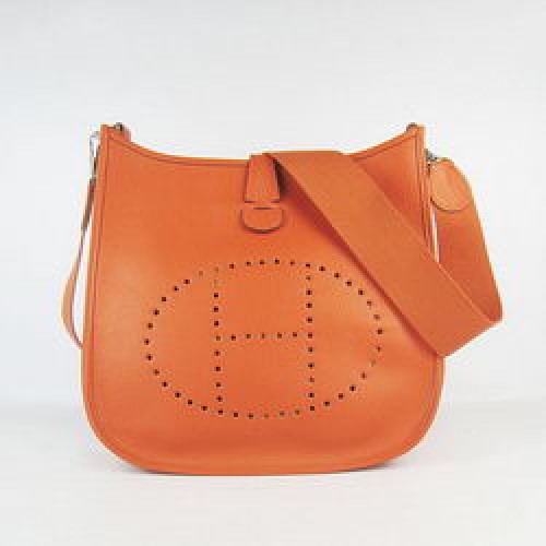 Hermes Koeienhuid Evelyne Messenger Bag 6309 Oranje