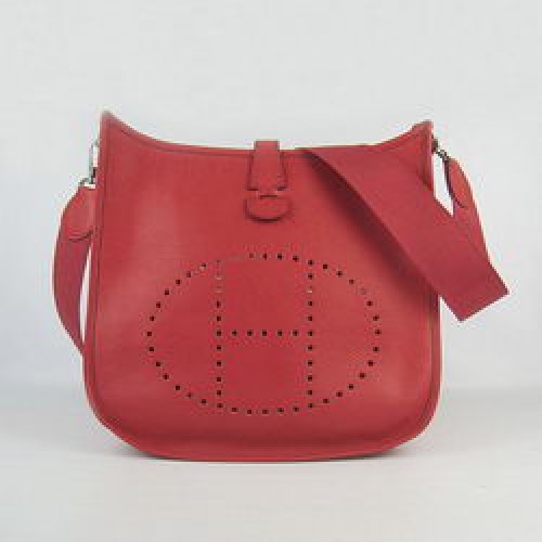 Hermes Koeienhuid Evelyne Messenger Bag 6309 Rood