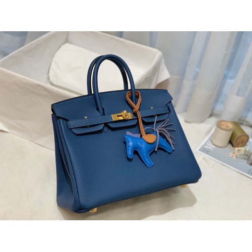 Hermes Birkin 25CM Togo tas origineel leer H25E donkerblauw