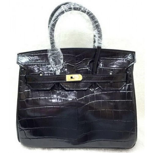 Hermes Birkin 25CM draagtas Croco leer H25TCO zwart
