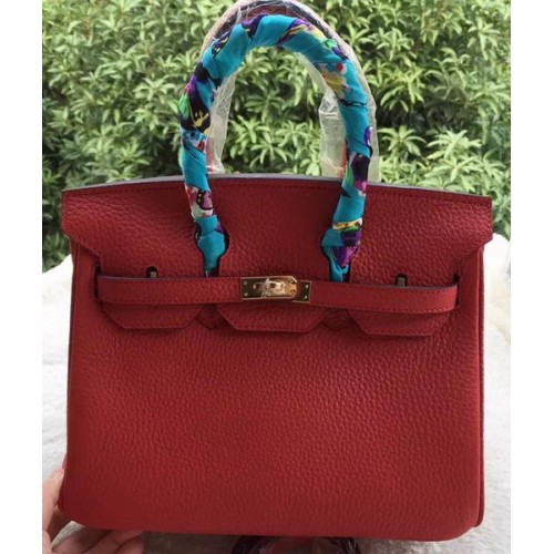 Hermes Birkin 25CM draagtas Litchi leer H25T rood
