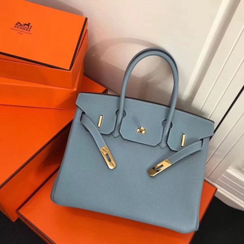 Hermes Birkin 25CM draagtas origineel leer H25T blauw