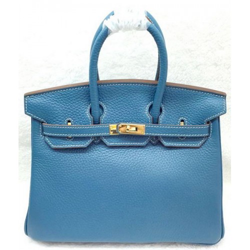 Hermes Birkin 25CM draagtas origineel leer H25T blauw