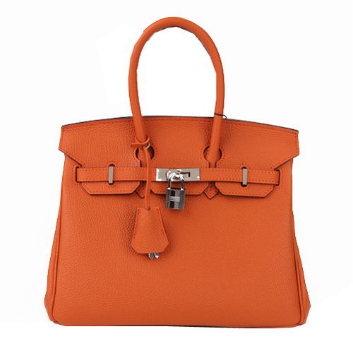 Hermes Birkin 25CM draagtassen oranje origineel leer goud
