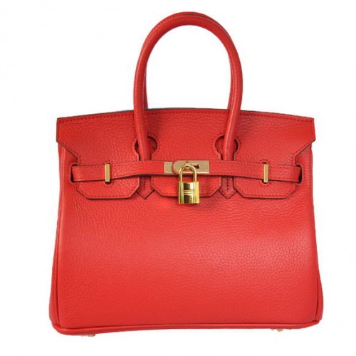Hermes Birkin 25CM draagtassen Togo leer rood Godlen