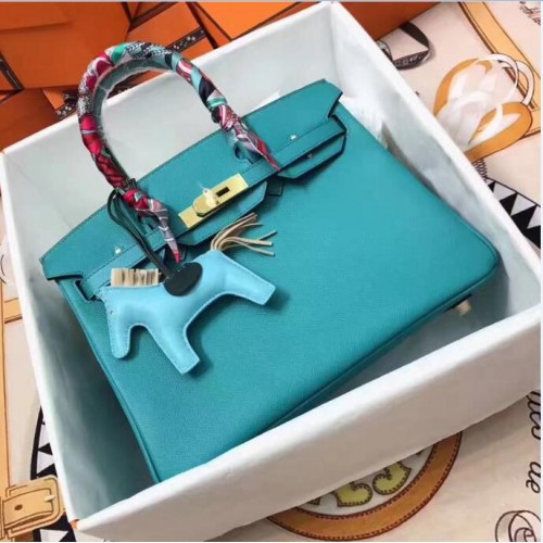 Hermes Birkin 30cm originele lederen draagtas 1788 blauw