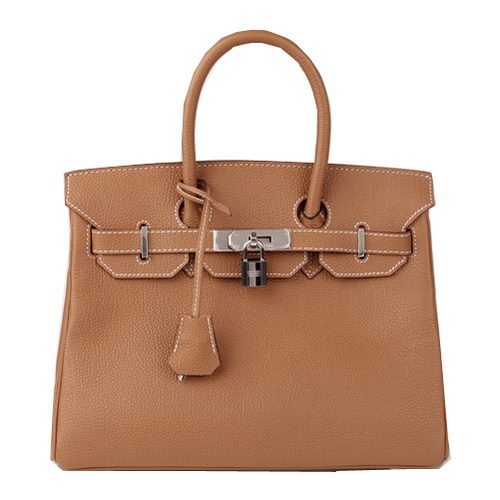Hermes Birkin 30CM draagtas Camel origineel leer H30 zilver
