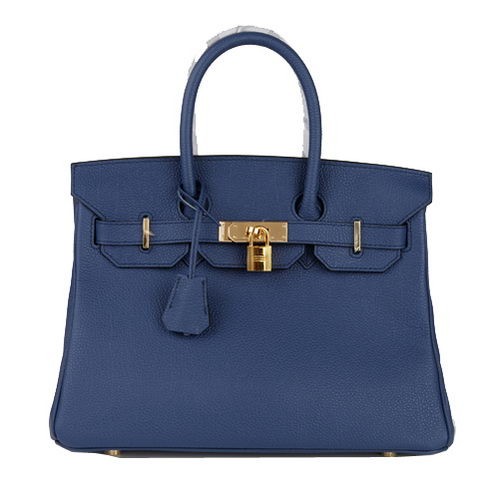 Hermes Birkin 30CM draagtas RoyalBlue origineel leer H30 goud