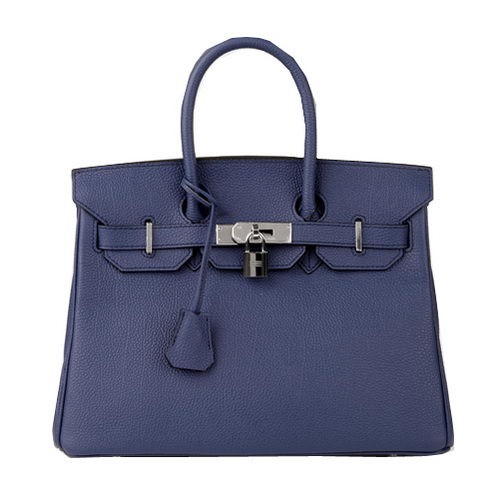 Hermes Birkin 30CM draagtas RoyalBlue origineel leer H30 zilver