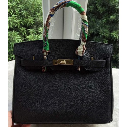 Hermes Birkin 30CM draagtassen zwart kalfsleer leer BK30 goud