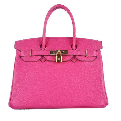 Hermes Birkin 30CM draagtassen licht roze korrelig leer goud