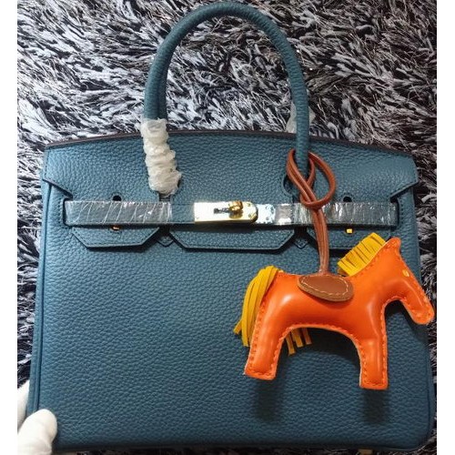Hermes Birkin 30CM draagtassen Litchi leer H30LI blauw