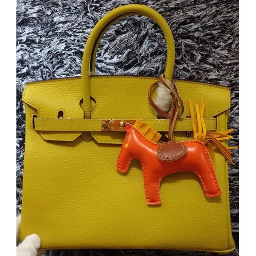 Hermes Birkin 30CM draagtassen Litchi leer H30LI citroen