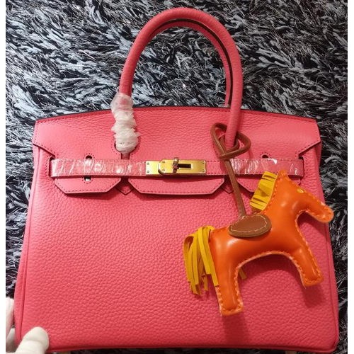 Hermes Birkin 30CM draagtassen Litchi leer H30LI roze