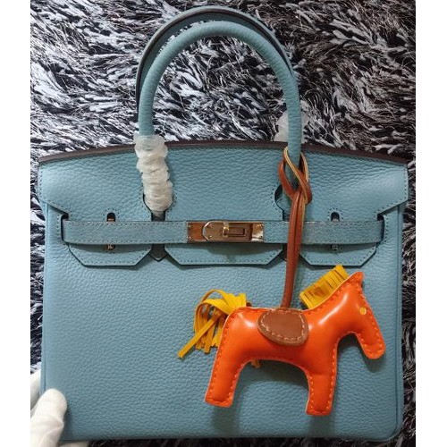 Hermes Birkin 30CM draagtassen Litchi leer H30LI hemelsblauw