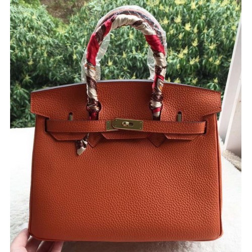 Hermes Birkin 30CM draagtassen oranje kalfsleer leer BK30 goud