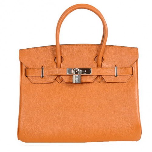 Hermes Birkin 30CM Tote tassen glad Togo leer oranje