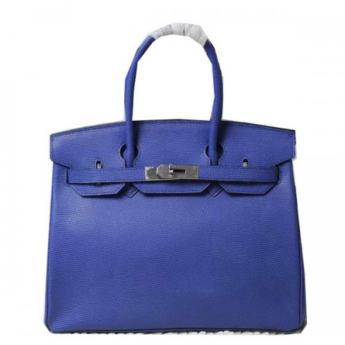 Hermes Birkin 35CM 30CM Tote Bag Hagedis Leer H35H30 Blauw