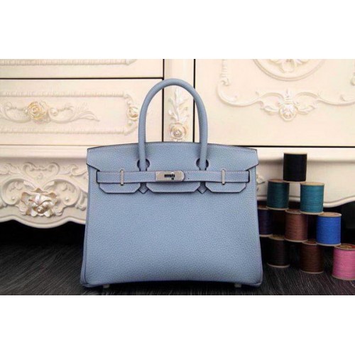 Hermes Birkin 35CM 30CM draagtas origineel leer HB35O lichtblauw